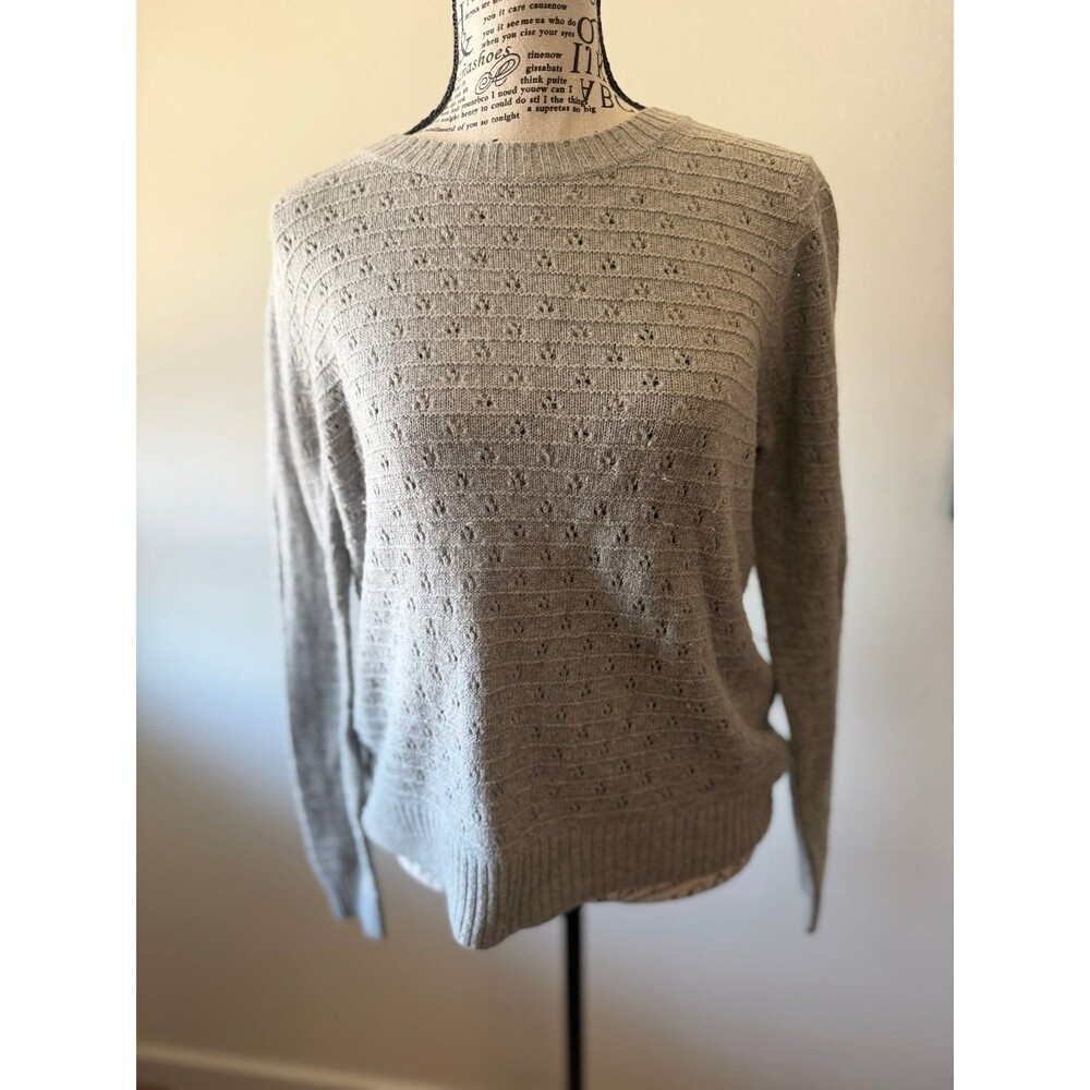 J.Crew Knit Crew Neck Sweater Medium Light Gray